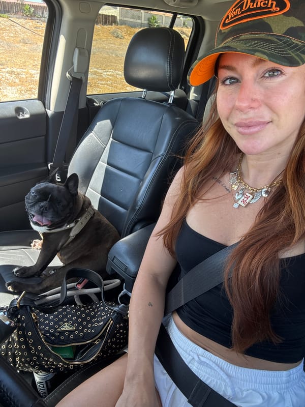 Red-haired woman documented during Coachella weekend in Bermuda Dunes