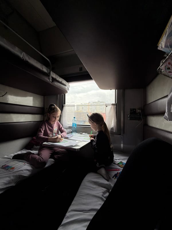 Train sleeper compartment interior documented in Moscow