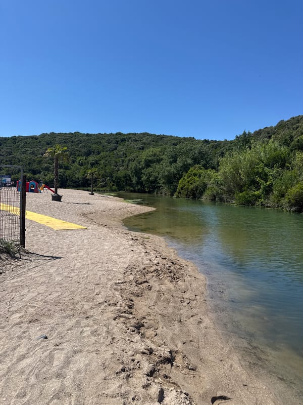 Lazy riverbank morning at a quirky riverside spot in Montenegro