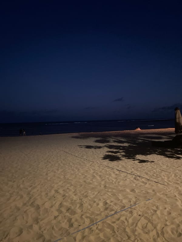 Evening beach dining scene documented in Kuta Selatan