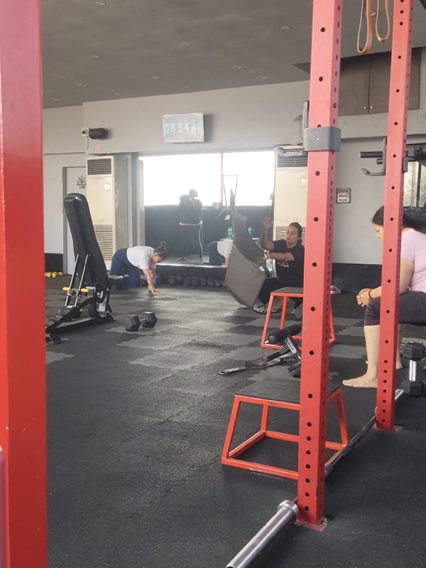 Morning gym session documented in Kolkata fitness studio