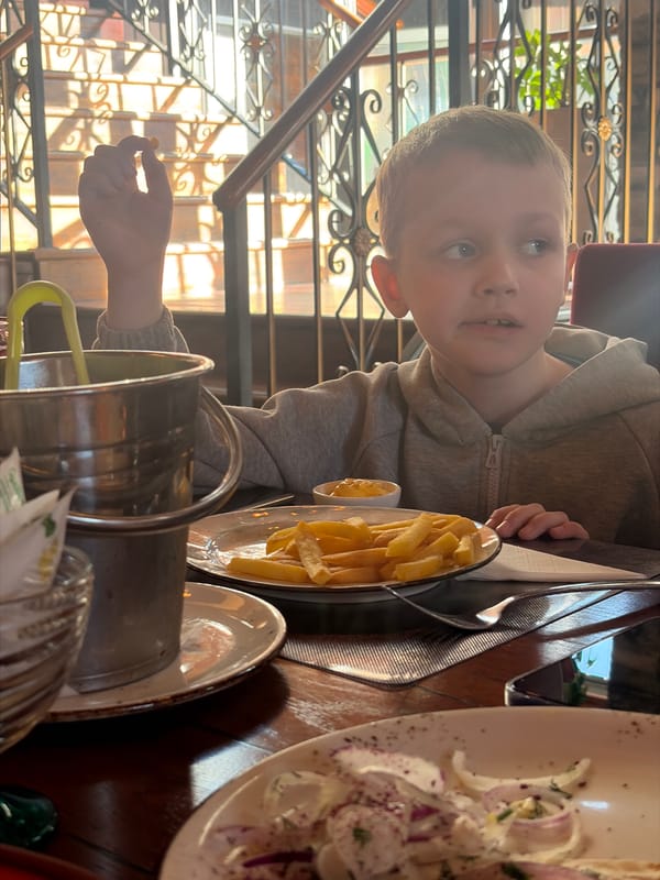 Family meal documented at Saint Petersburg restaurant