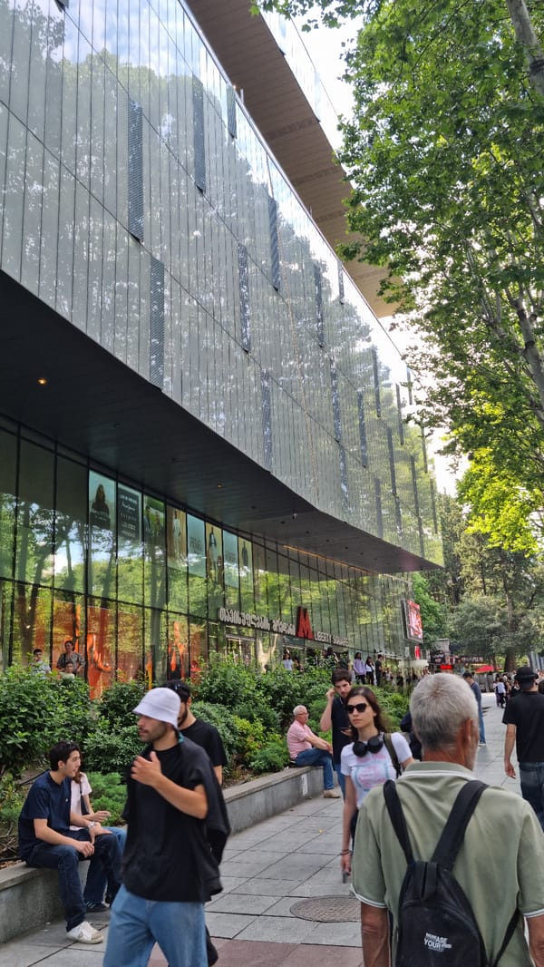 Around Freedom Square and the Tbilisi Metro on a summer afternoon