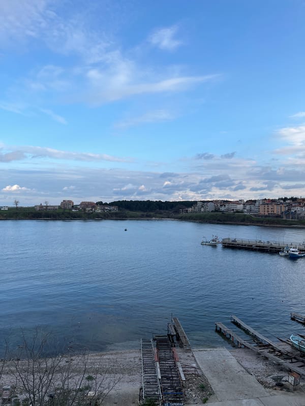 Elevated view captured of coastal Ahtopol, Bulgaria