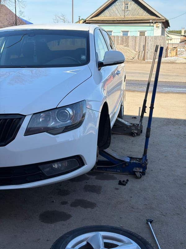Roadside tire change documented in Chaikovsky, Russia