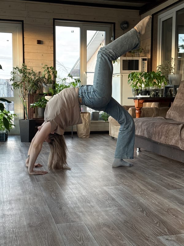 Spring afternoon captured in Chaikovsky: yoga, flowers, child's play