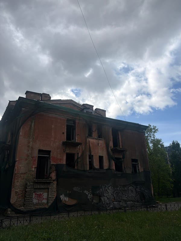 Morning documentation of decaying buildings and indoor wellness activities