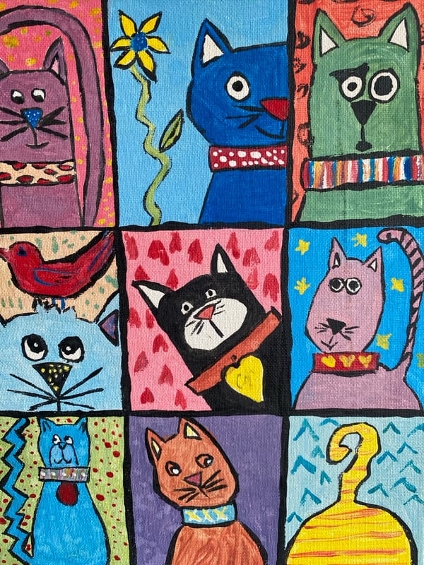 Abstract cat paintings spotted in Sofia Bulgaria