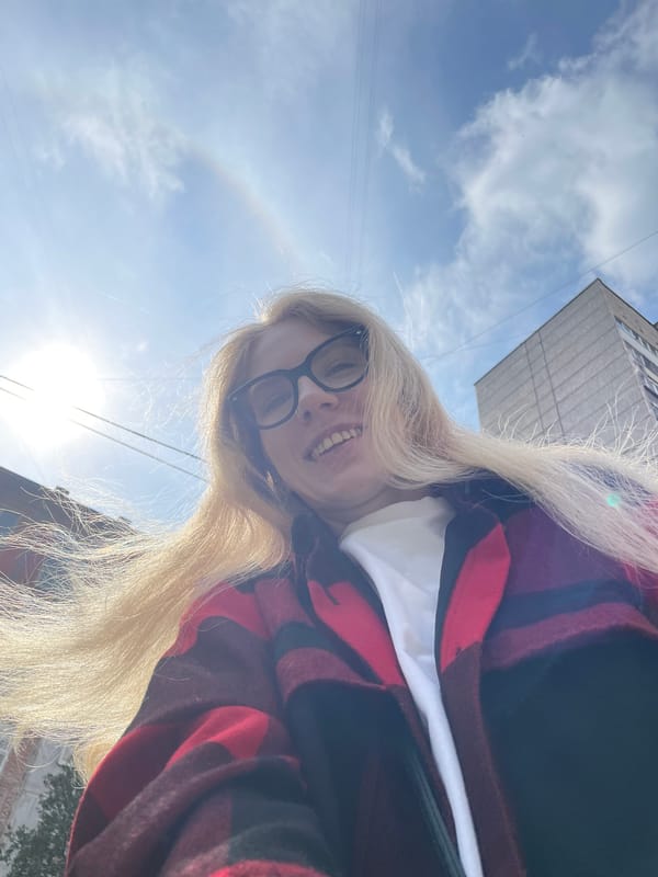 Woman takes multiple selfies in Izhevsk, Russia morning session