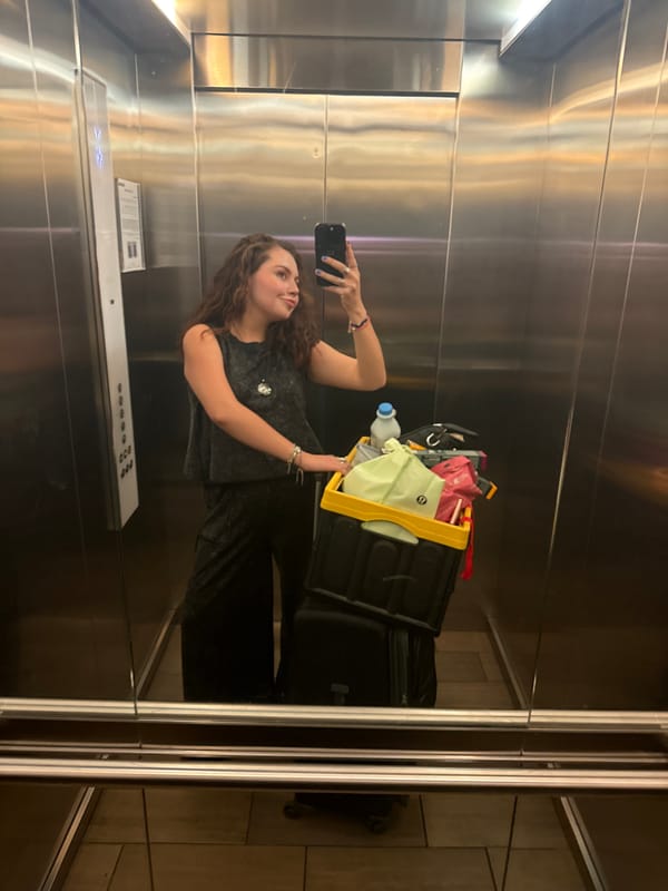 Woman takes selfies in Mexico City elevator