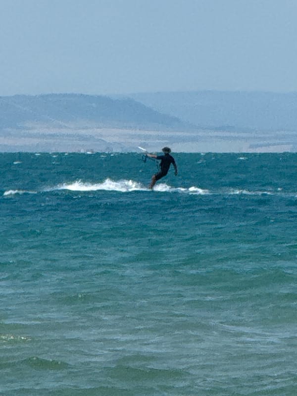 Kitesurfing and beach scenes on a Sozopol morning