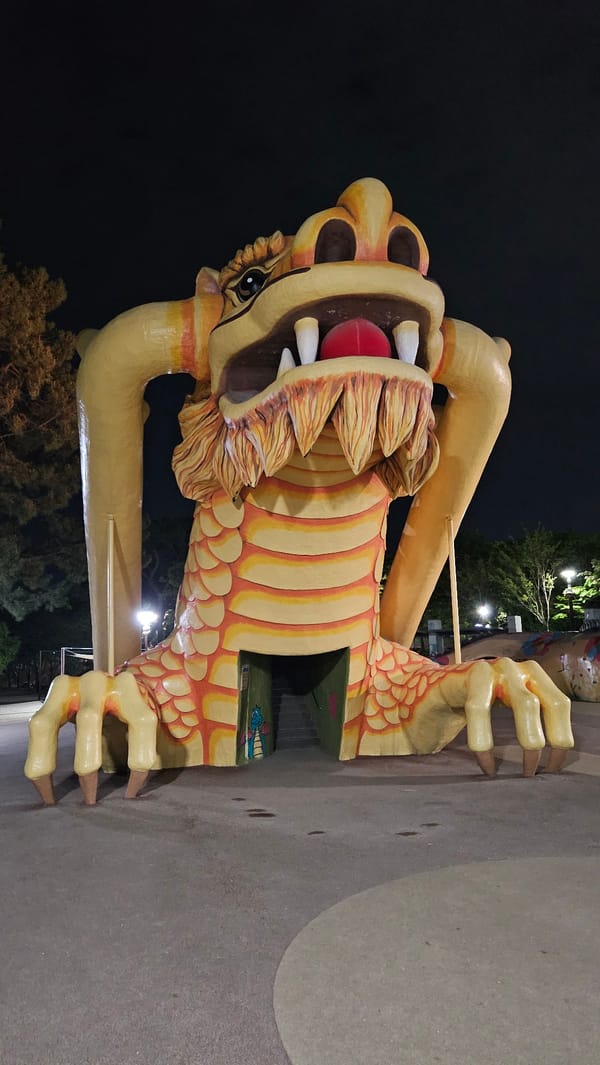 Dragon playground sculpture captured in Ulsan park setting