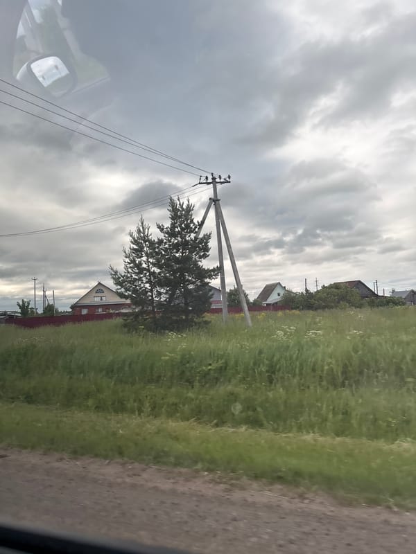 Early morning scenes documented around Garevaya, Russia construction area