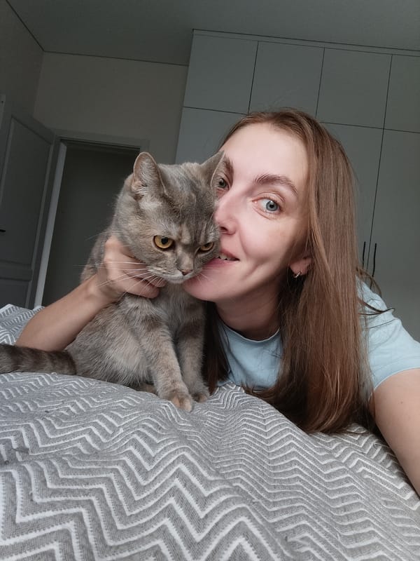 Lazy morning at home in Chaikovsky with a cat and kid