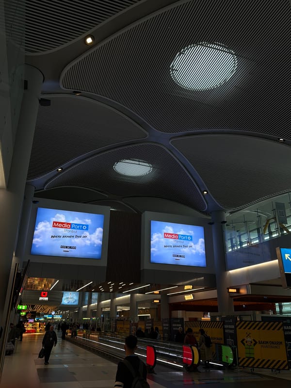 Istanbul Airport scenes captured during foggy morning conditions