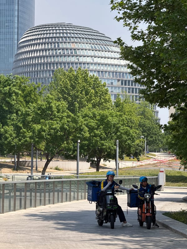Early morning street life and recreation in Beijing's Chaoyang District