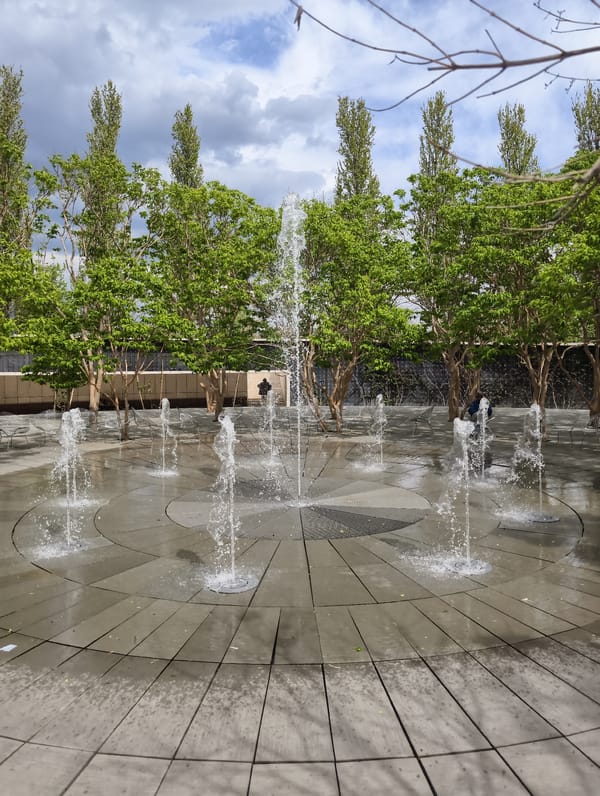 Visitors enjoy modern fountains and architecture at Krasnodar's Galitsky Park