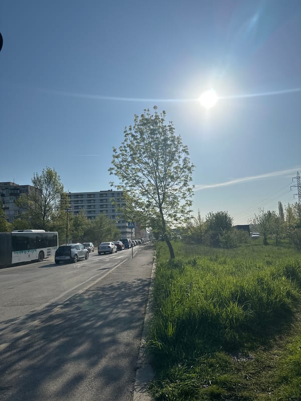 Bright sunny morning documented on Sofia street