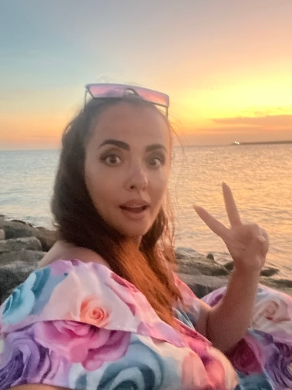 Sunset selfies and beach moments at Kuta Beach