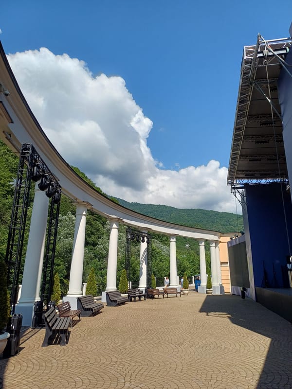 Estosadok resort village on a sunny summer afternoon