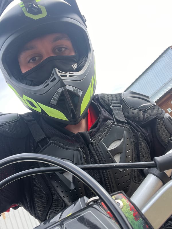 Motorcyclist spotted riding through forests near Vasilyevo, Russia