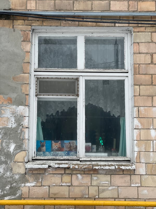 Deteriorating window frame observed in Khimki, Russia