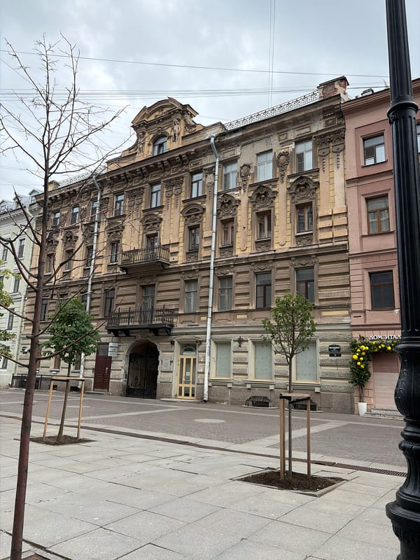 Strolling Saint Petersburg's historic center past monuments and ornate facades