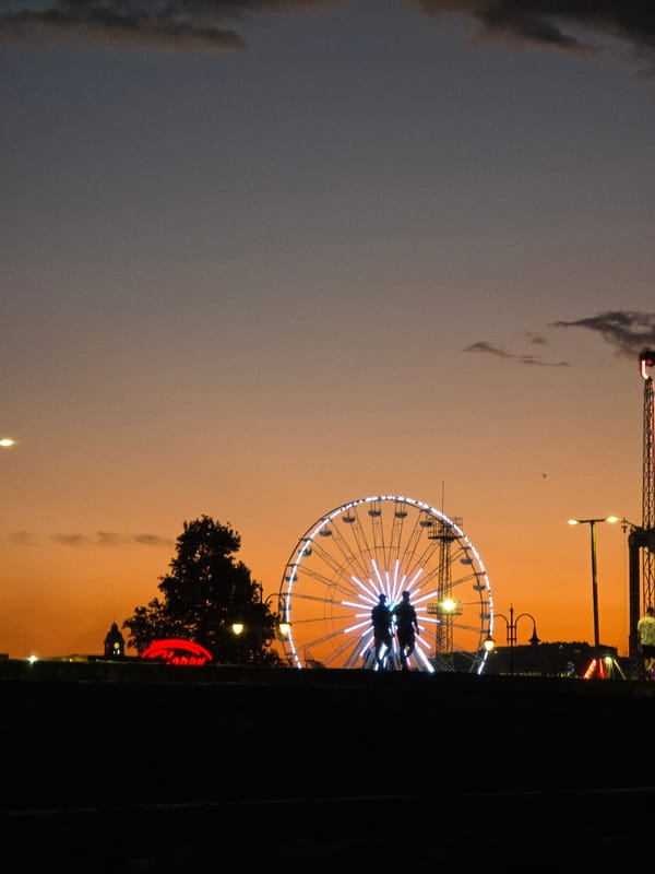 Dusk at Varna's Black Sea coast, Sea Garden in the background