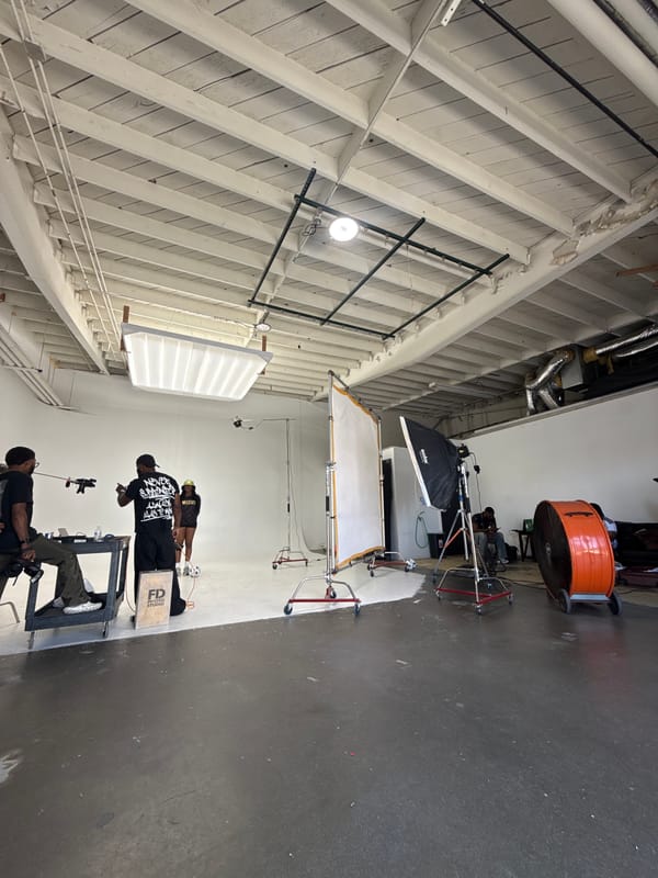 Photo studio interior documented in Hawthorne, California