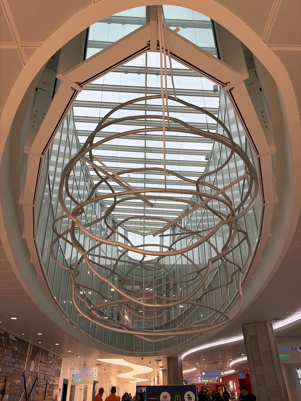 Interior view captured at Bari airport showing metallic structure