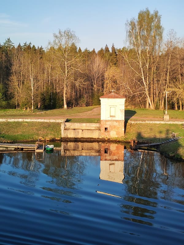 Waterside church observed in Zaprudnya, Russia early morning