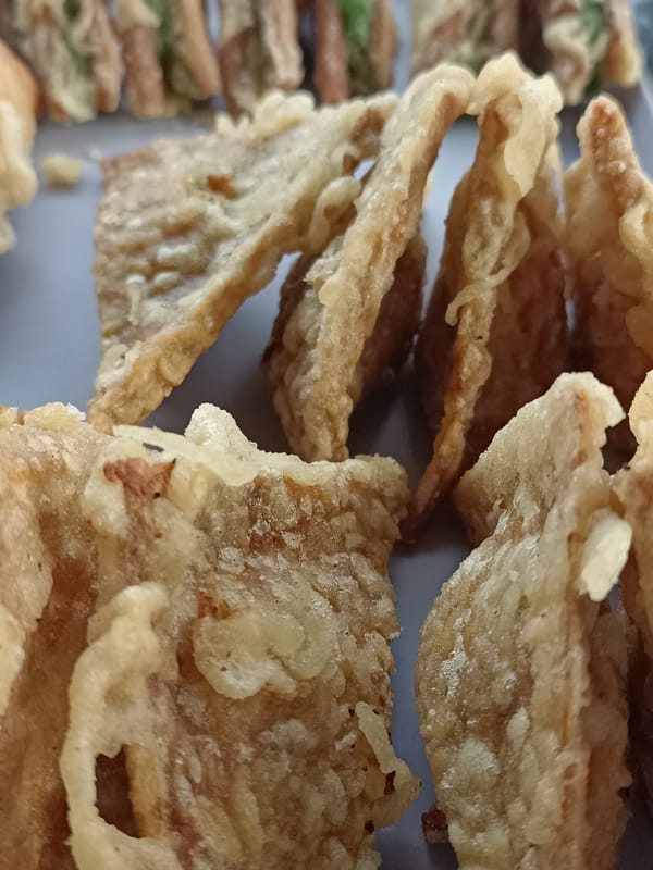 Crispy fried tempeh or fritters up close in Aceh