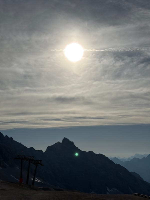 Morning coffee break at a high-altitude Alpine terrace