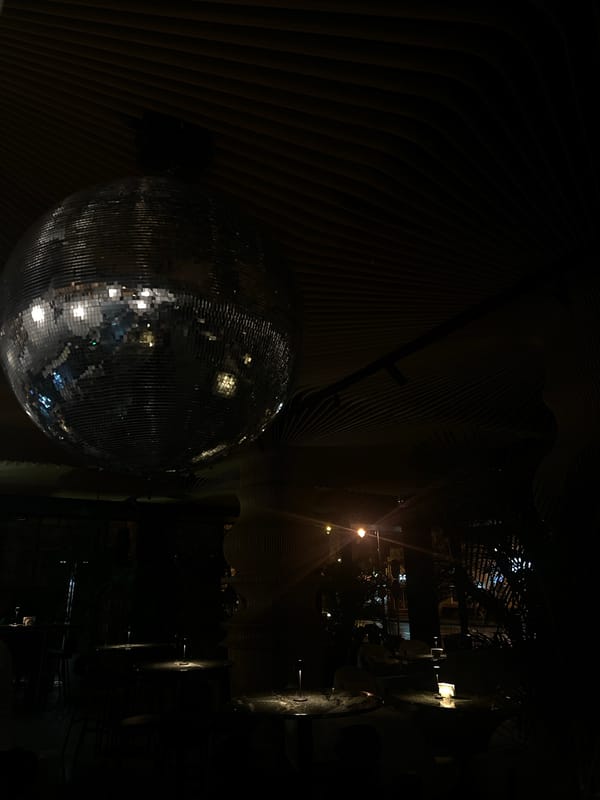 Disco ball venue captured in dimly lit Varna interior