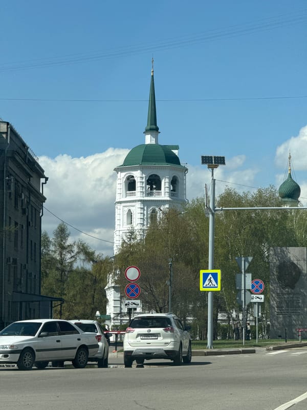 Morning photography documents Irkutsk's religious architecture and civic monuments