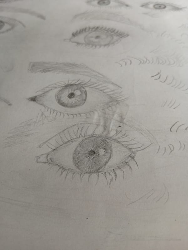 Portrait sketching practice session in San Antonio de Los Altos