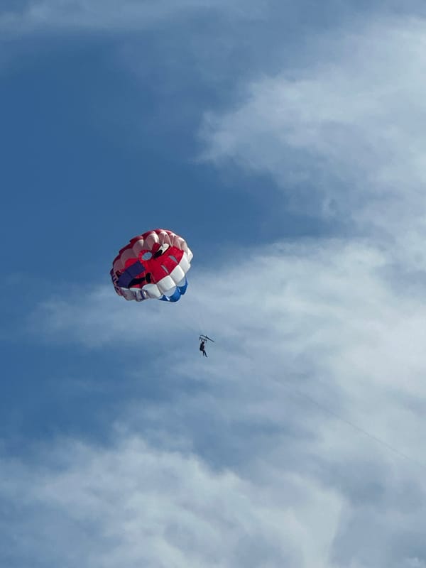 Parasailing session over Budva waters with beachside moments
