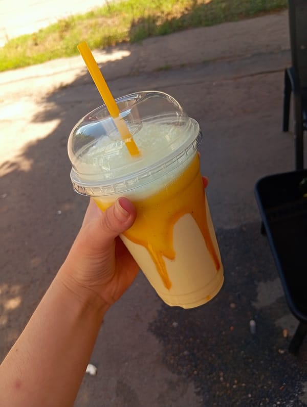 Drinks and downtime at a sunny outdoor café stop