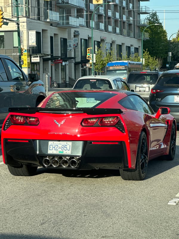 Red Corvette spotted parked on Vancouver street early morning