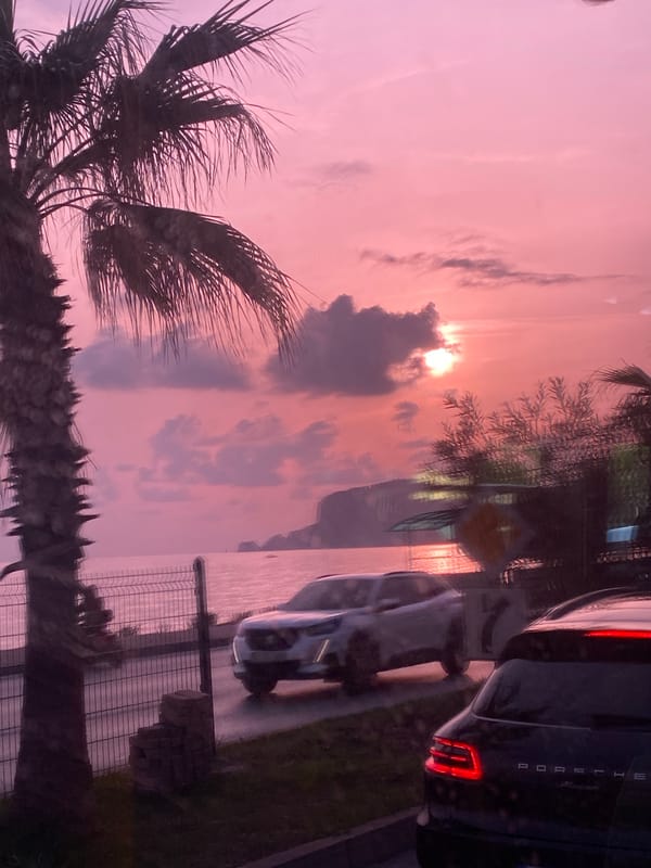 Sunset captured along Alanya coastline in Turkey