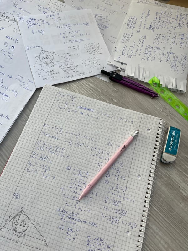 Early morning math study session captured in Ruse, Bulgaria
