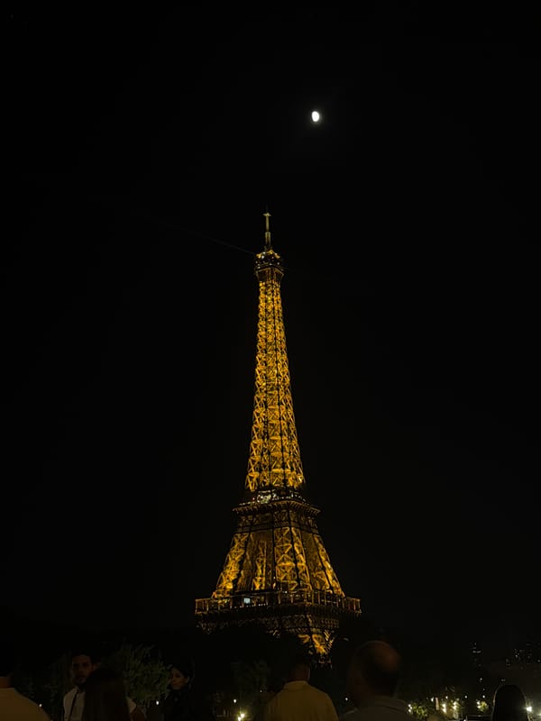 Evening moments captured across Paris landmarks and streets