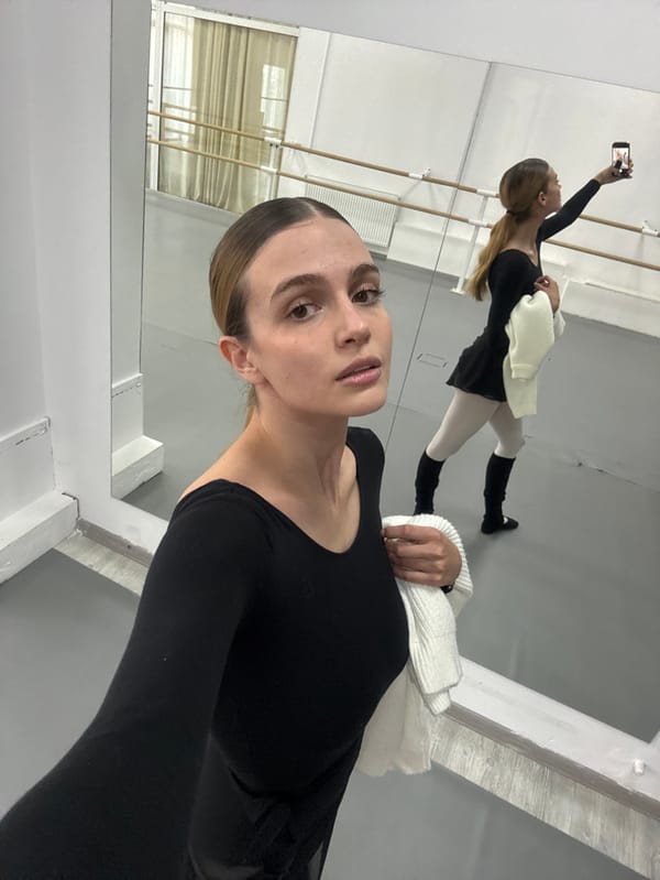 Woman practices dance moves, takes selfies in Tbilisi studio