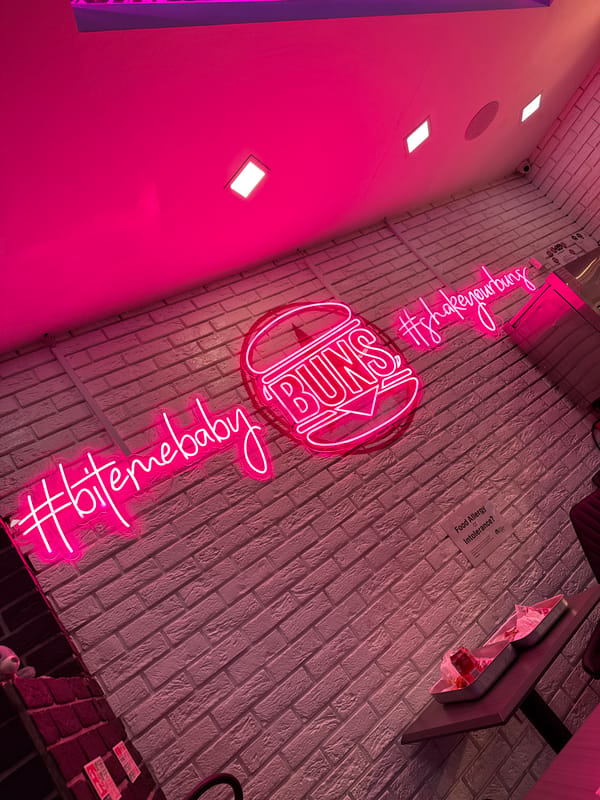Customer visits Buns Burgers restaurant in Nottingham evening
