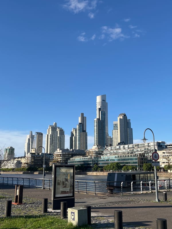 Puerto Madero waterfront and skyline documented in Buenos Aires