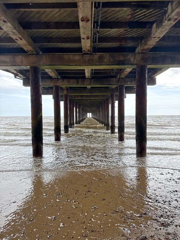 Witness captures pier view of overcast seascape in East Suffolk