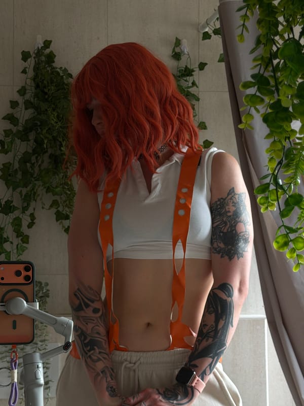 Red-haired individual photographed multiple times indoors in Budva