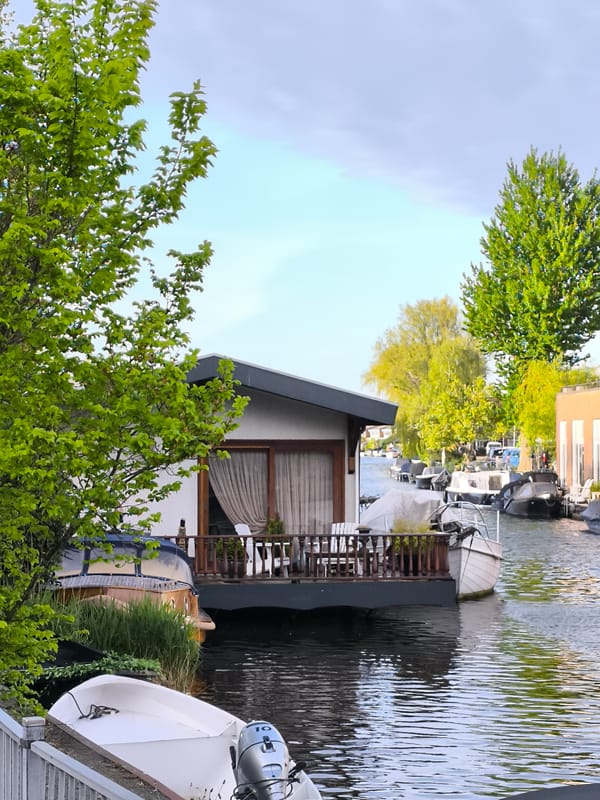 Residential waterfront scenes documented in Alkmaar, Netherlands