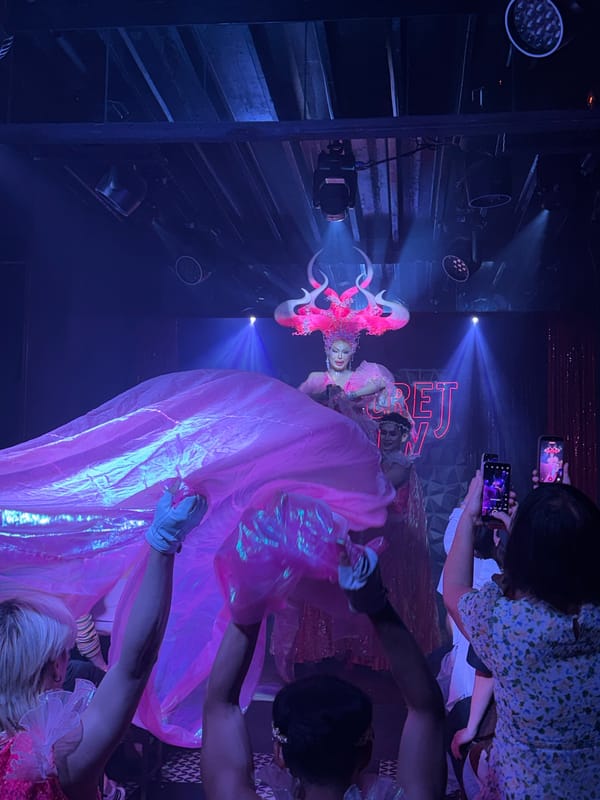Drag cabaret show in full swing at a Chiang Mai nightclub