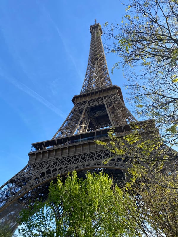 Spring morning view of Eiffel Tower captured in Paris
